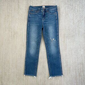 J. Crew 9” Vintage Straight Raw Hem Blue Jeans 28